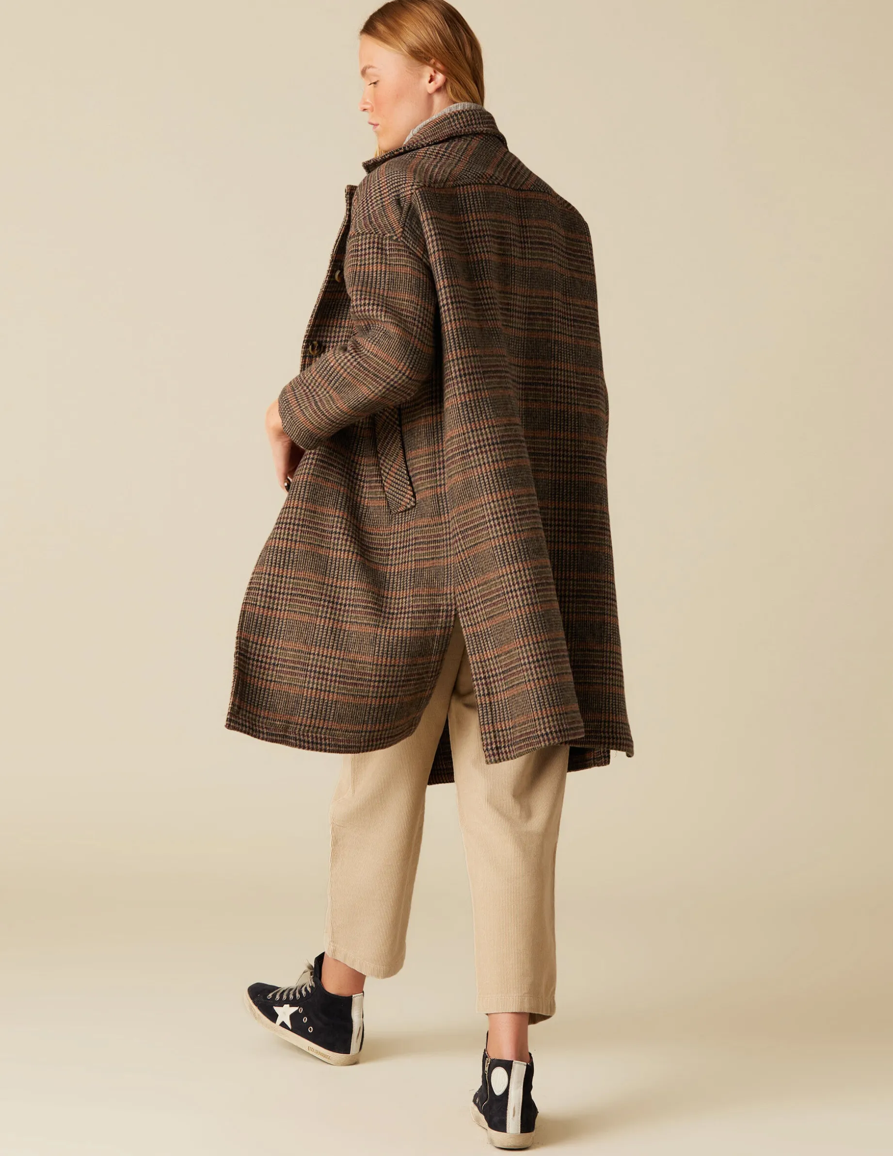 Discount NÍCOLI ABRIGO CUADROS MULTICOLOR Marrones