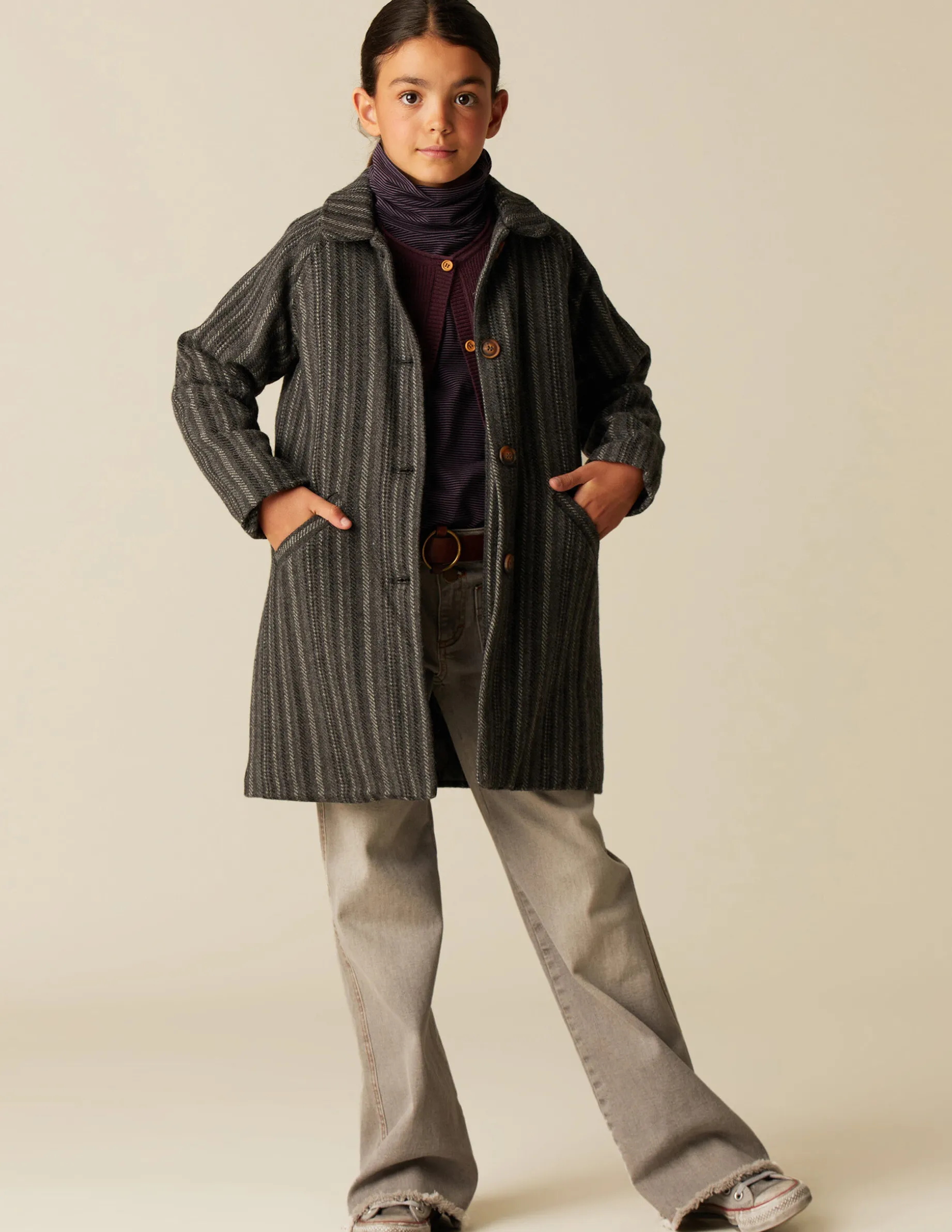 Fashion NÍCOLI ABRIGO RAYA GRIS Grises