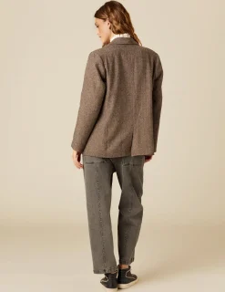 Best Sale NÍCOLI BLAZER ESPIGA MARRÓN RAYA AZUL Marrones