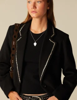 Sale NÍCOLI BLAZER NEGRO TACHUELAS PLATEADAS Negros