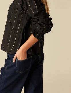 Clearance NÍCOLI CAMISA ANTRACITA LUREX Negros