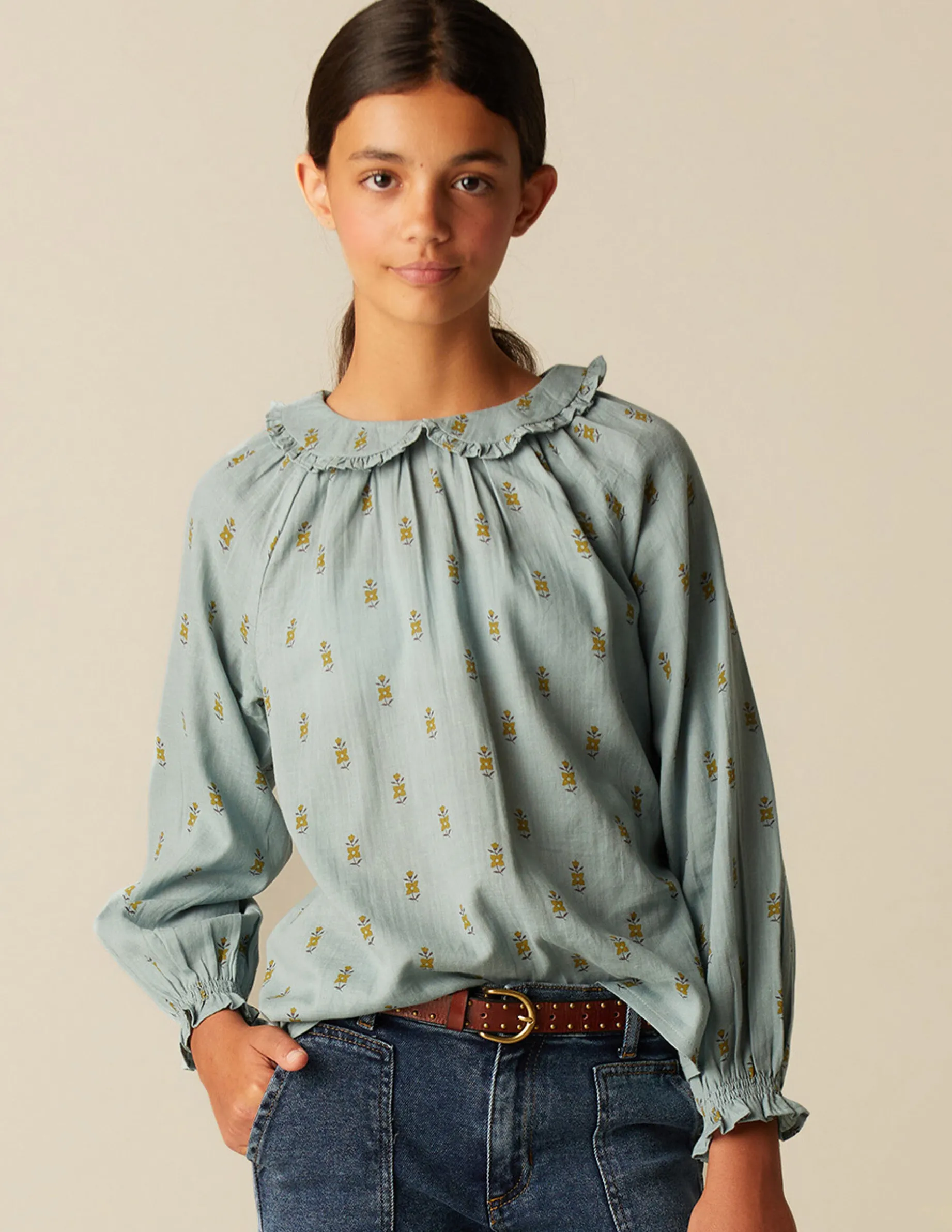 Store NÍCOLI CAMISA AZUL FLOR PEQUEÑA Azules
