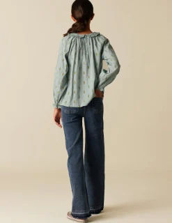 Store NÍCOLI CAMISA AZUL FLOR PEQUEÑA Azules