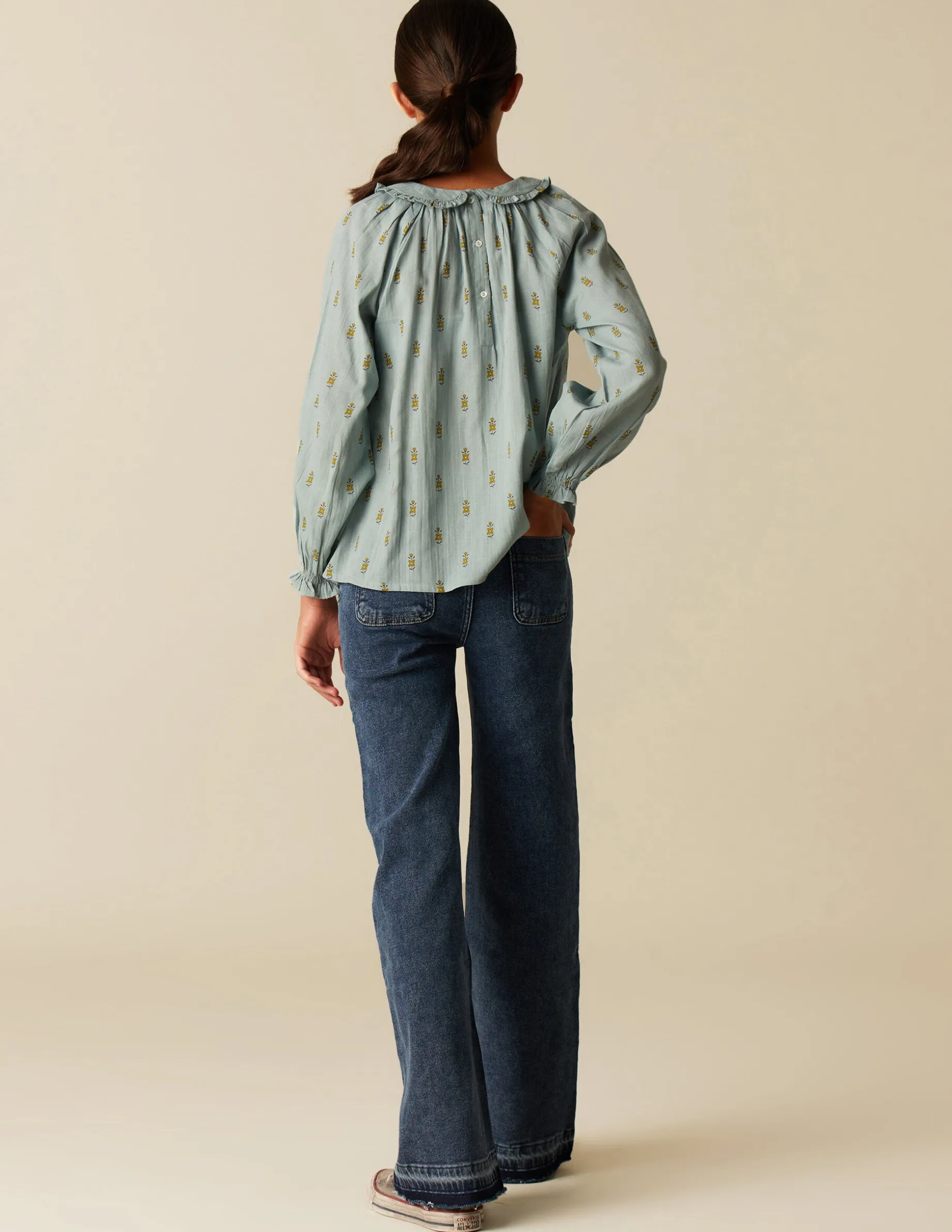 Store NÍCOLI CAMISA AZUL FLOR PEQUEÑA Azules