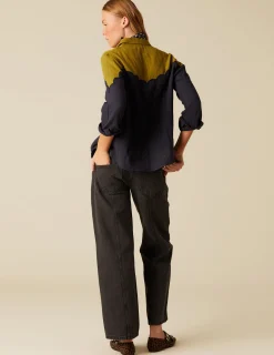 Store NÍCOLI CAMISA BICOLOR Mostaza