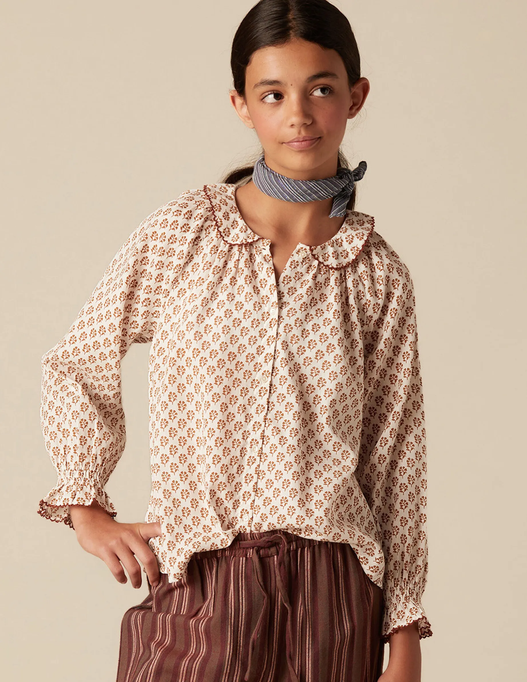 Cheap NÍCOLI CAMISA CRUDA FLOR MARRÓN Crudos