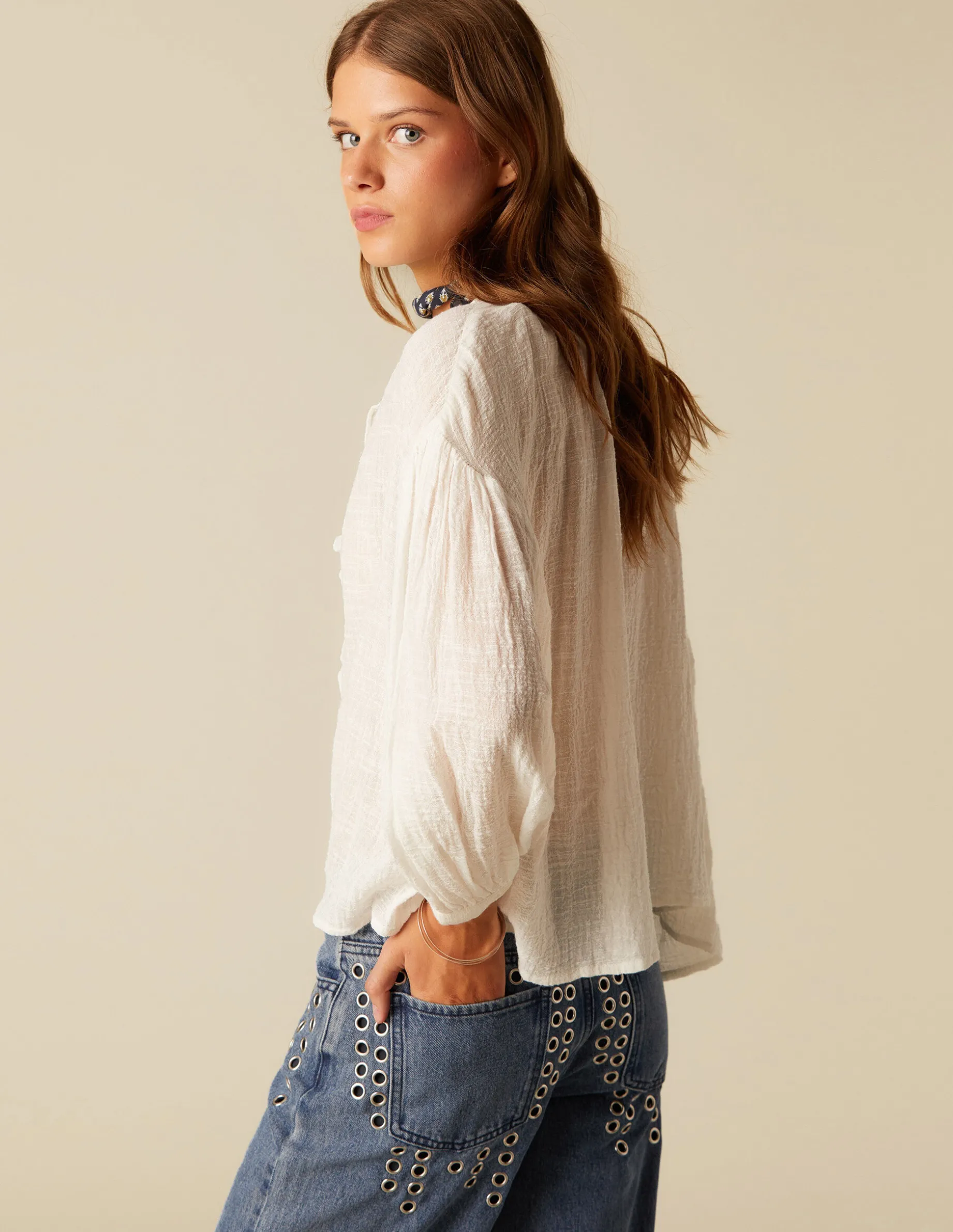 Sale NÍCOLI CAMISA CRUDA RÚSTICA Crudos