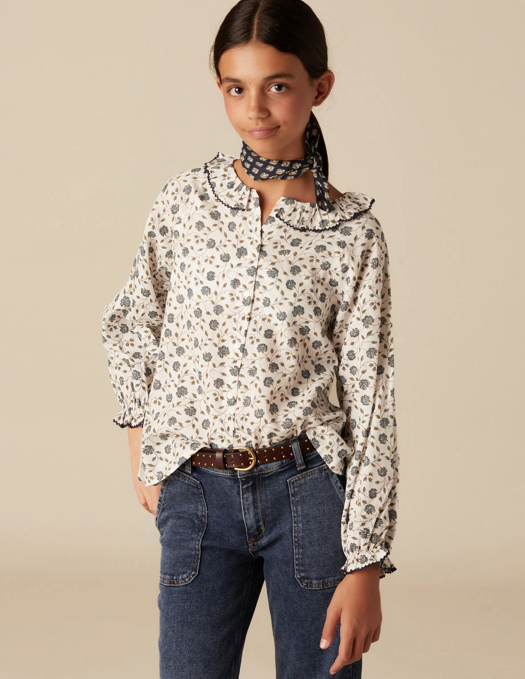 Best NÍCOLI CAMISA FLOR PESPUNTE AZUL Azules