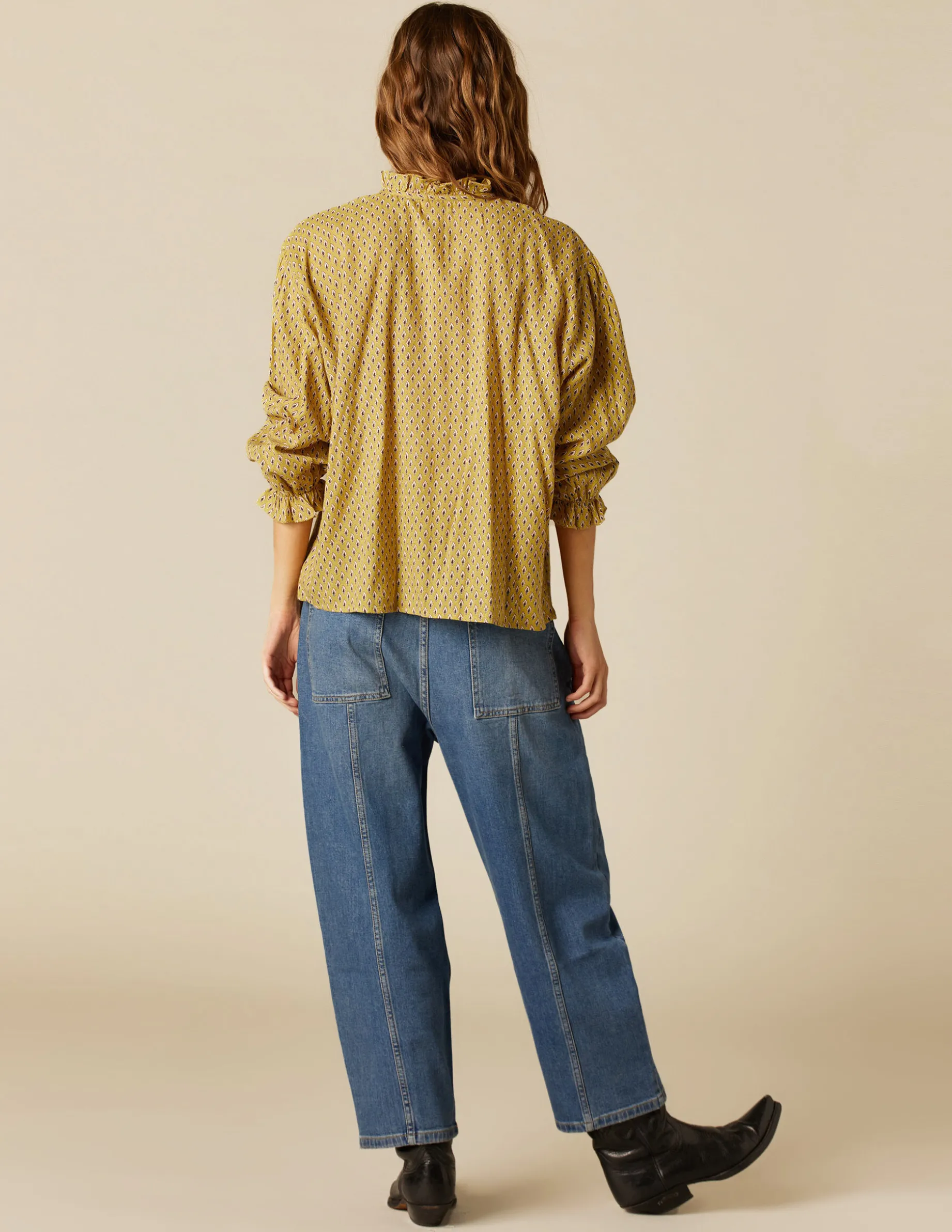 New NÍCOLI CAMISA HOJITAS Mostaza