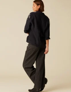 Best Sale NÍCOLI CAMISA PALMERA BEADS Grisesantracitas