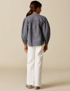 Outlet NÍCOLI CAMISA RAYA AZUL LUREX Azulvaquero