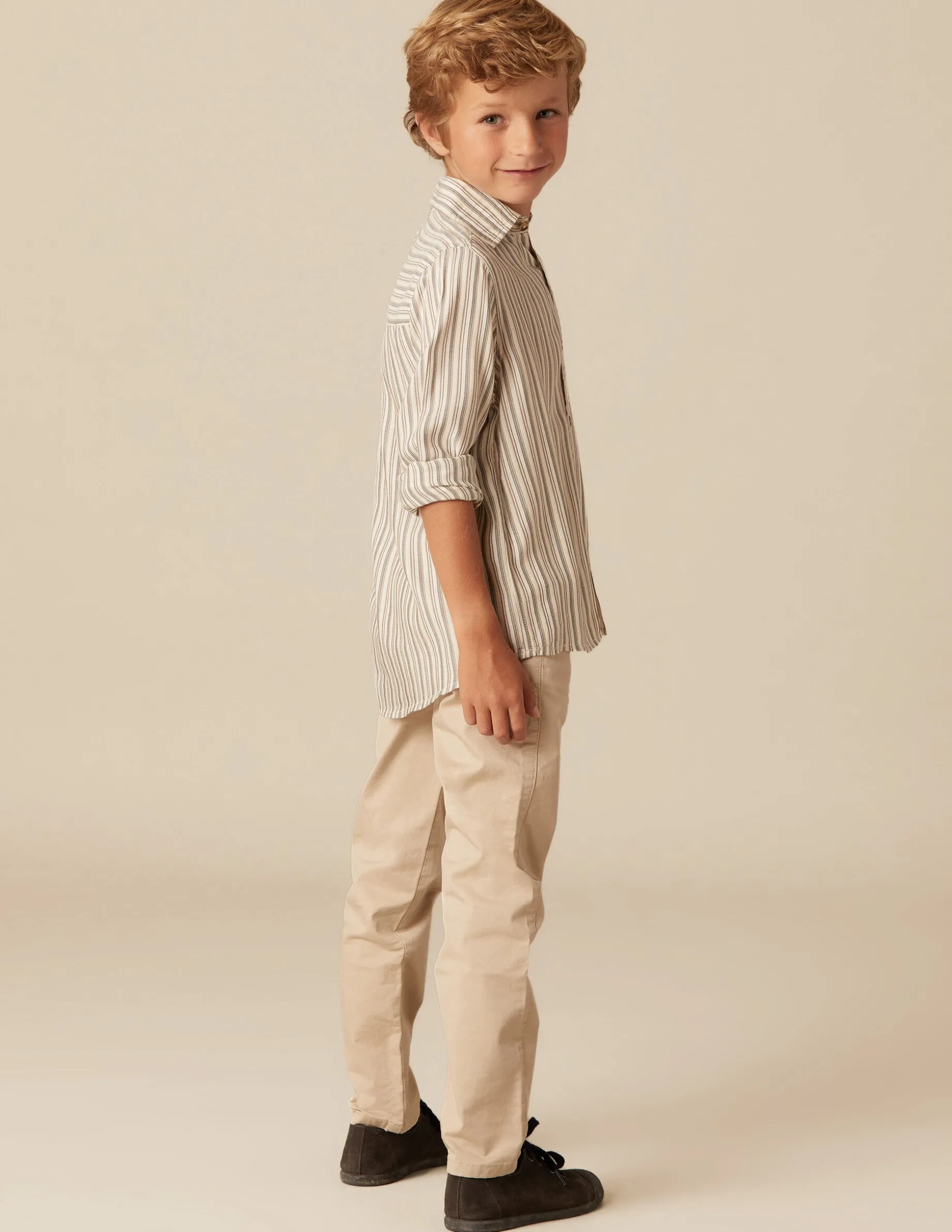 Fashion NÍCOLI CAMISA RAYA AZUL MOSTAZA Azulesclaros