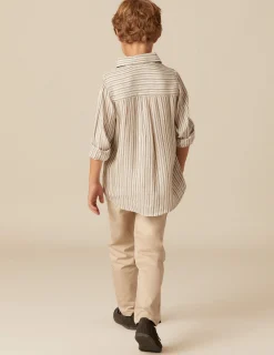 Fashion NÍCOLI CAMISA RAYA AZUL MOSTAZA Azulesclaros