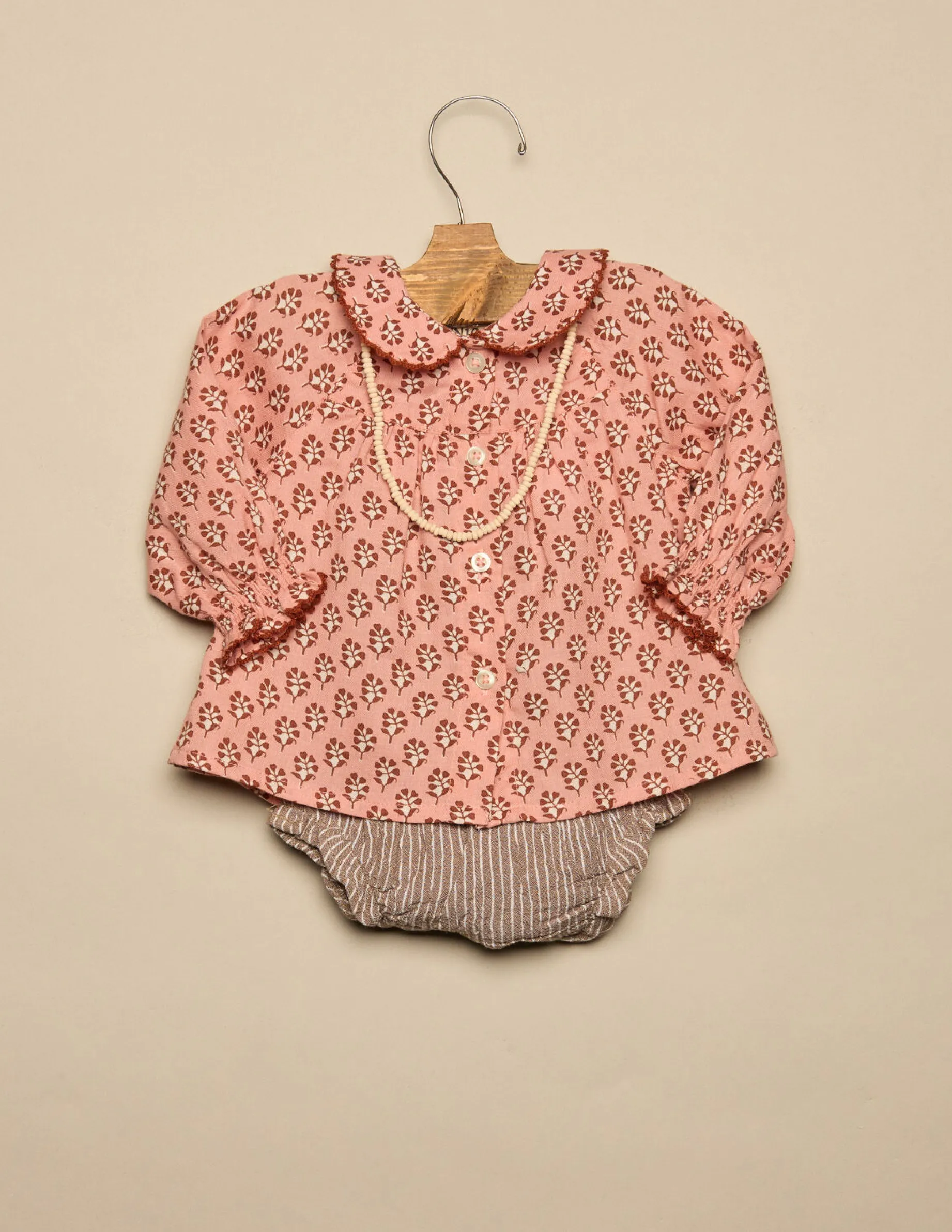 Online NÍCOLI CAMISA ROSA FLOR MARRÓN Rosas