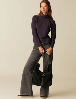 Sale NÍCOLI CAMISETA SOLIDARIA CUELLO VUELTO RAYAS MORA Morados