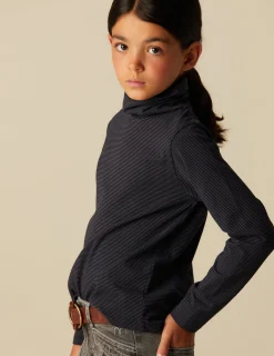 Hot NÍCOLI CAMISETA SOLIDARIA CUELLO VUELTO RAYA AZUL Azulesoscuros