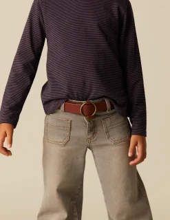 Online NÍCOLI CAMISETA SOLIDARIA CUELLO VUELTO RAYA MORA Morados