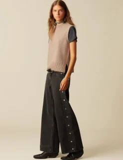 Sale NÍCOLI CHALECO CUELLO REDONDO MARRÓN JASPEADO Marrones