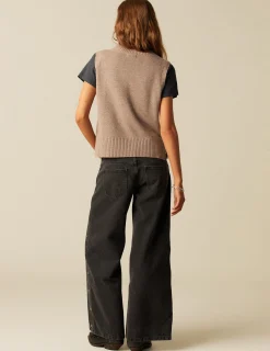 Sale NÍCOLI CHALECO CUELLO REDONDO MARRÓN JASPEADO Marrones