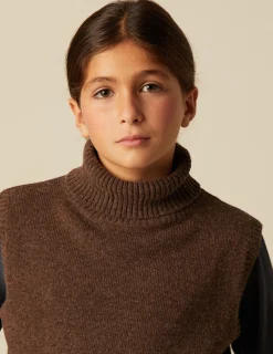 Hot NÍCOLI CHALECO CUELLO VUELTO MARRÓN Marrones