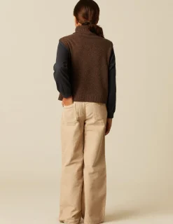 Hot NÍCOLI CHALECO CUELLO VUELTO MARRÓN Marrones