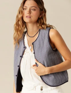 Store NÍCOLI CHALECO RAYA AZUL LUREX Azulvaquero