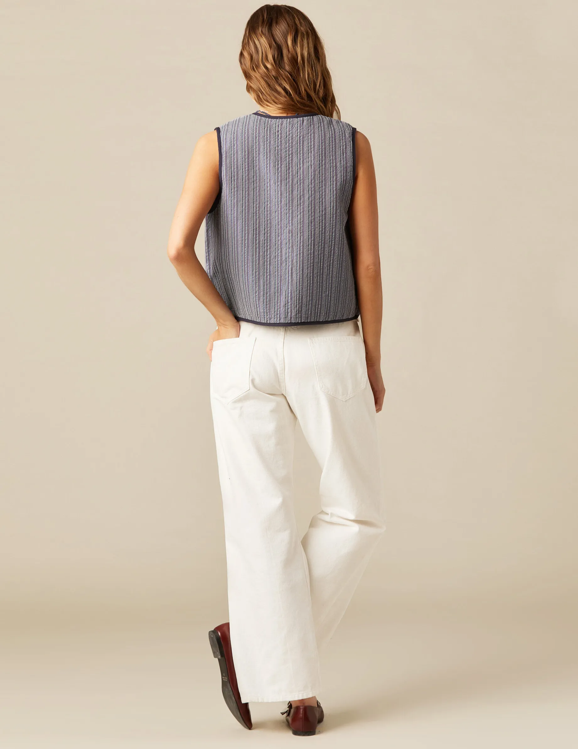 Store NÍCOLI CHALECO RAYA AZUL LUREX Azulvaquero