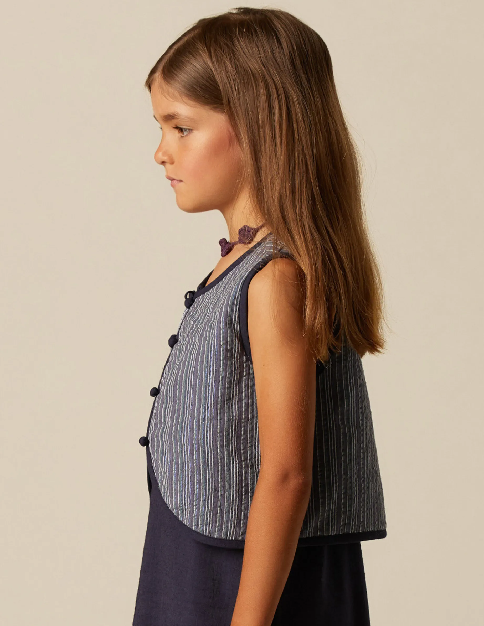 Outlet NÍCOLI CHALECO RAYA AZUL LUREX Azulvaquero