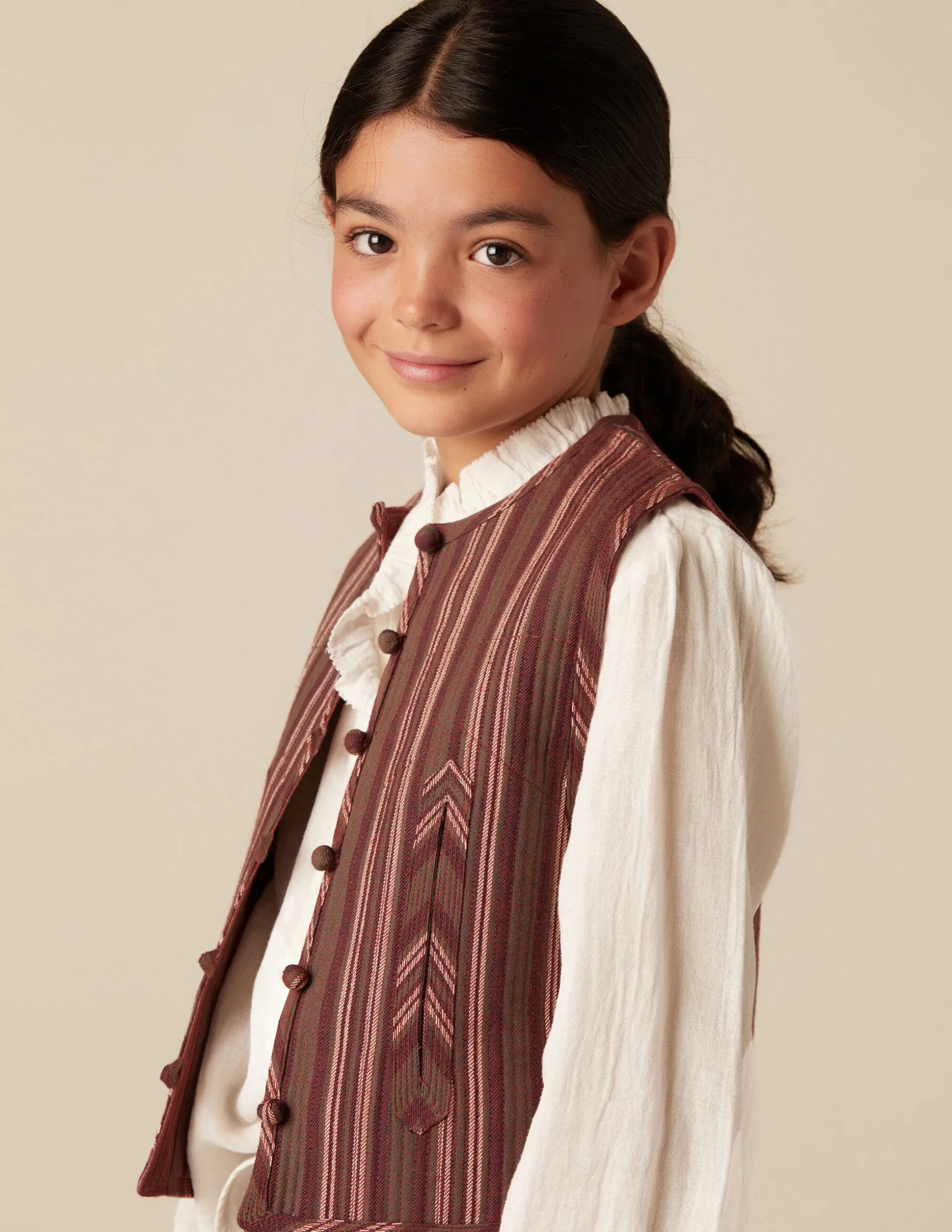 Store NÍCOLI CHALECO RAYA MARRÓN Marrones