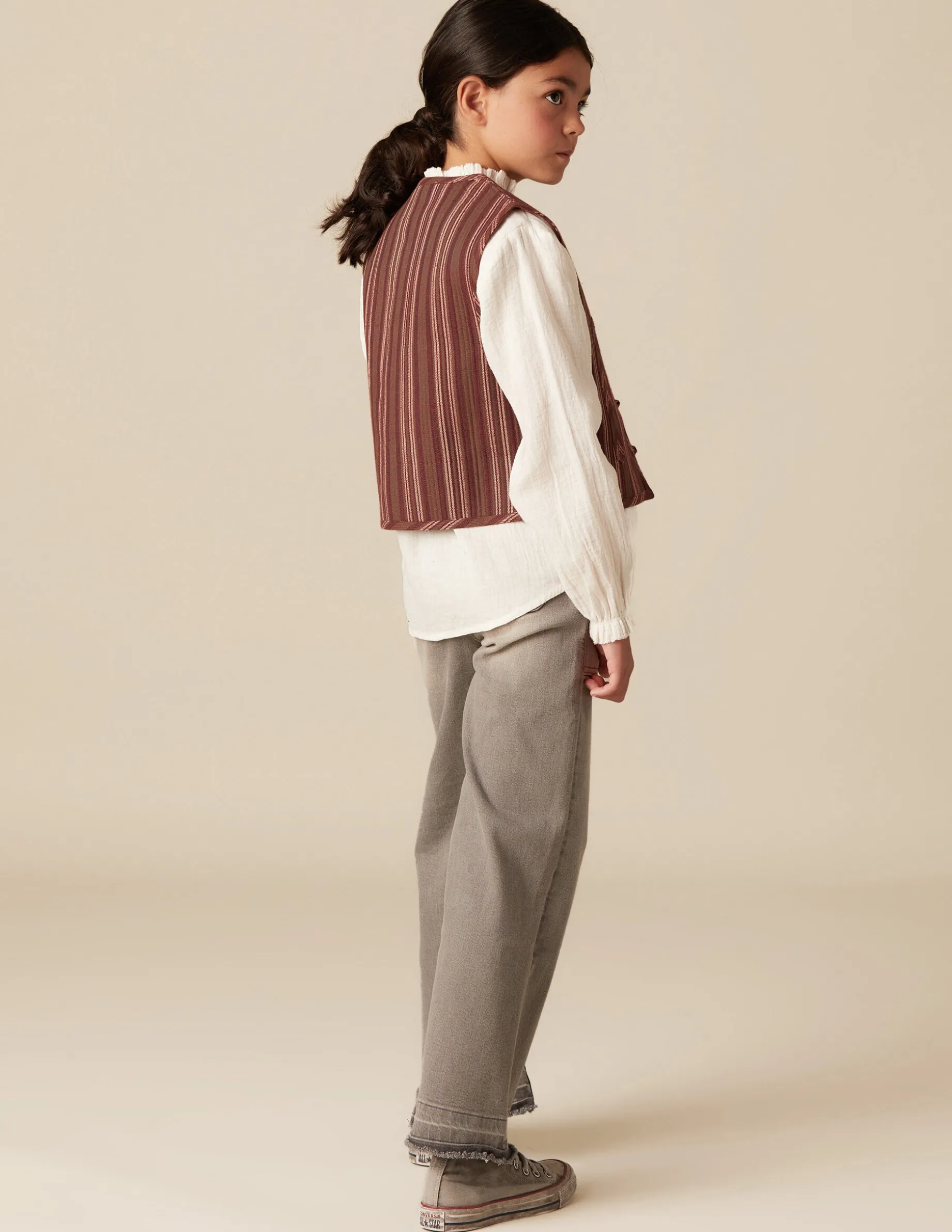 Store NÍCOLI CHALECO RAYA MARRÓN Marrones