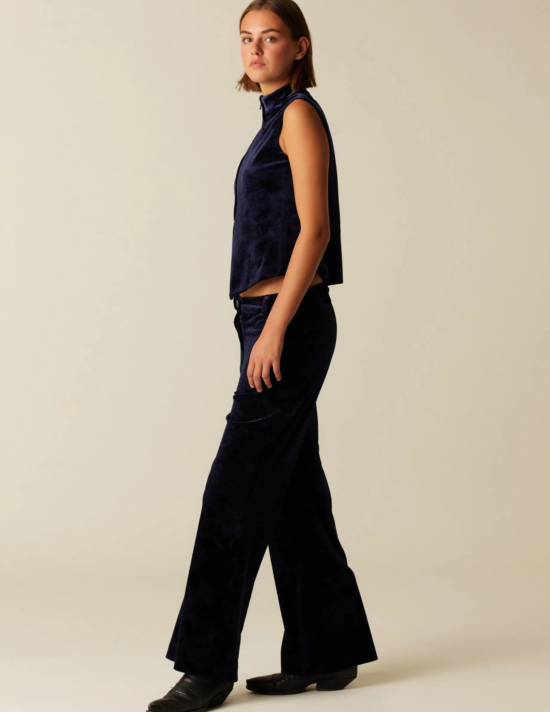 Cheap NÍCOLI CHALECO TERCIOPELO AZUL Azulesoscuros