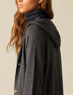 Cheap NÍCOLI CHAQUETA LARGA CAPUCHA ANTRACITA Grisesantracitas