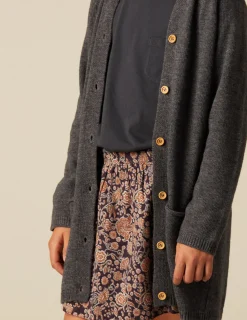 Store NÍCOLI CHAQUETA LARGA CAPUCHA ANTRACITA Grisesantracitas