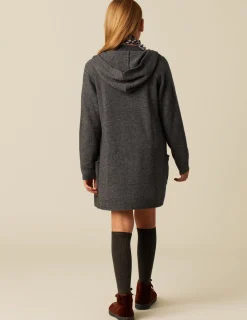 Store NÍCOLI CHAQUETA LARGA CAPUCHA ANTRACITA Grisesantracitas