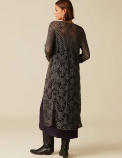 Discount NÍCOLI CHAQUETA LARGA PUNTO GRIS Grisesantracitas