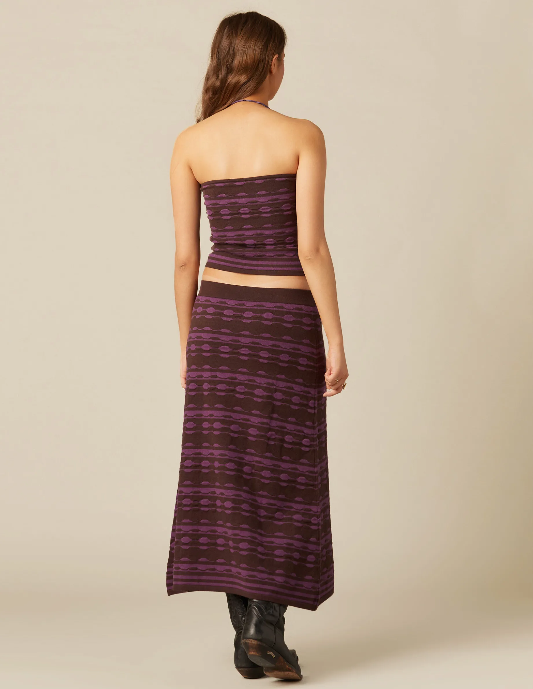 Store NÍCOLI FALDA BICOLOR MARRÓN Y Mora