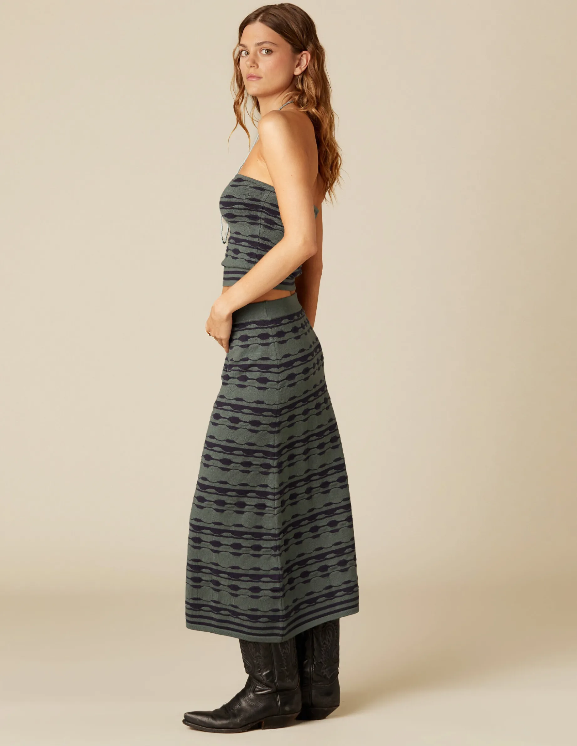 Hot NÍCOLI FALDA BICOLOR VERDE AZUL Verdebotella