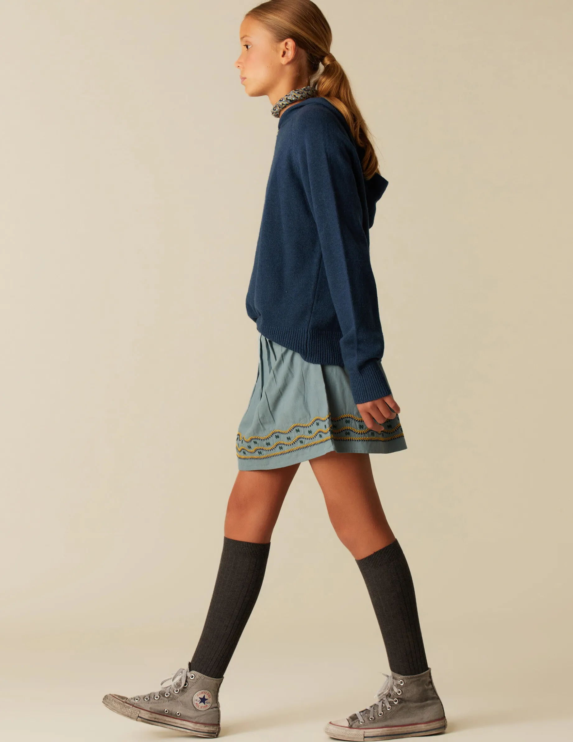 Discount NÍCOLI FALDA BORDADOS Azulesclaros