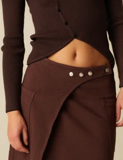 Best Sale NÍCOLI FALDA CRUCE BOLSILLOS MARRÓN Marrones