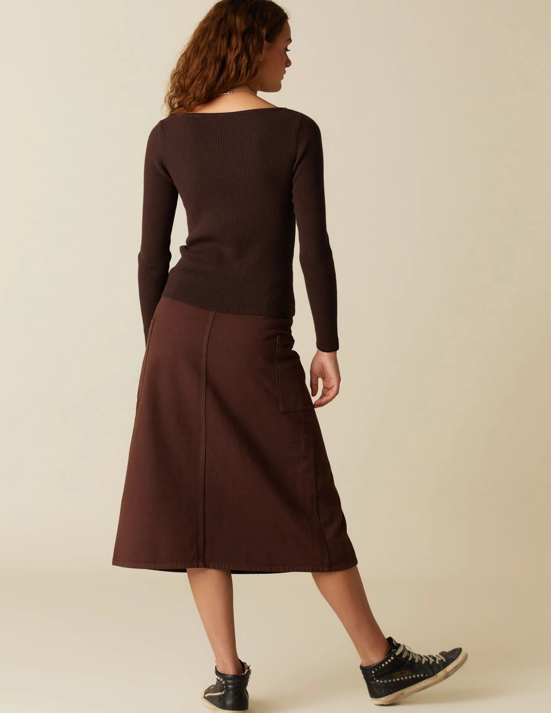 Best Sale NÍCOLI FALDA CRUCE BOLSILLOS MARRÓN Marrones