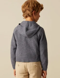 Store NÍCOLI JERSEY AZUL JASPEADO CAPUCHA Azules