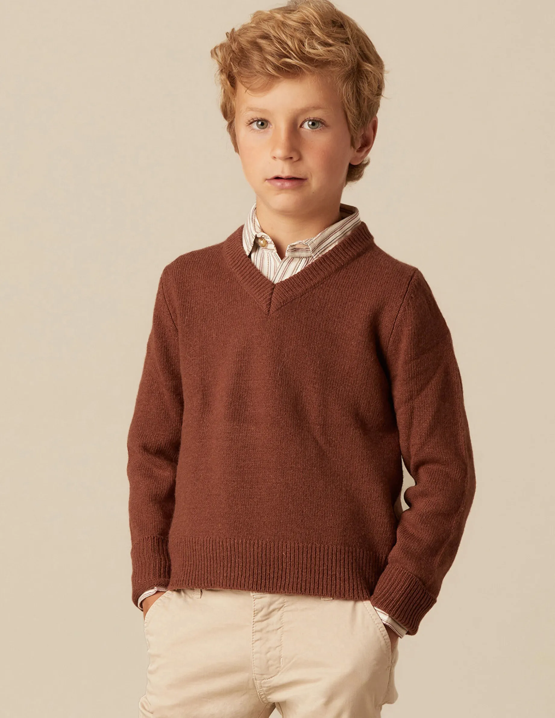 Best Sale NÍCOLI JERSEY CUELLO PICO MARRÓN Marrones