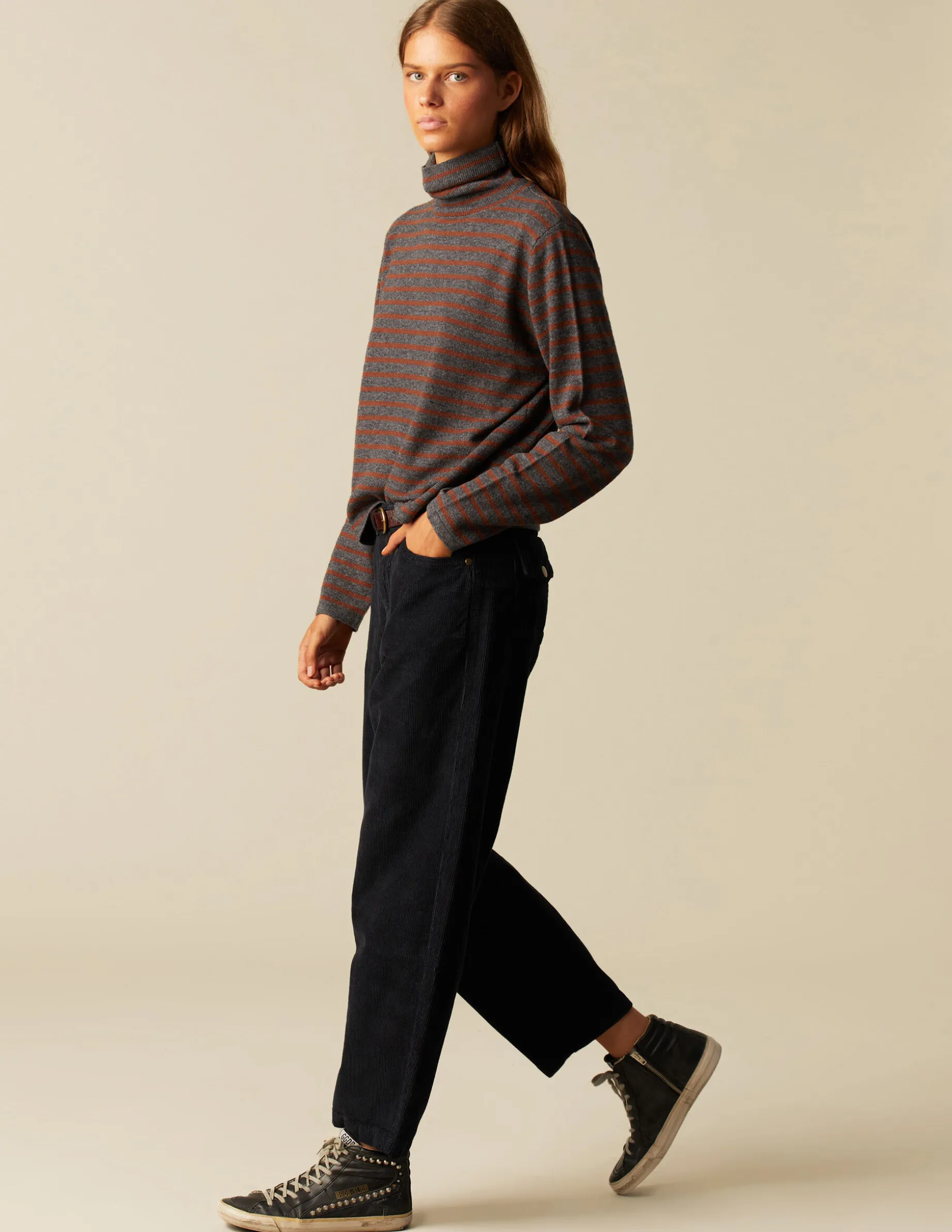 Online NÍCOLI JERSEY CUELLO VUELTO RAYAS MARRÓN/MARENGO Marrones