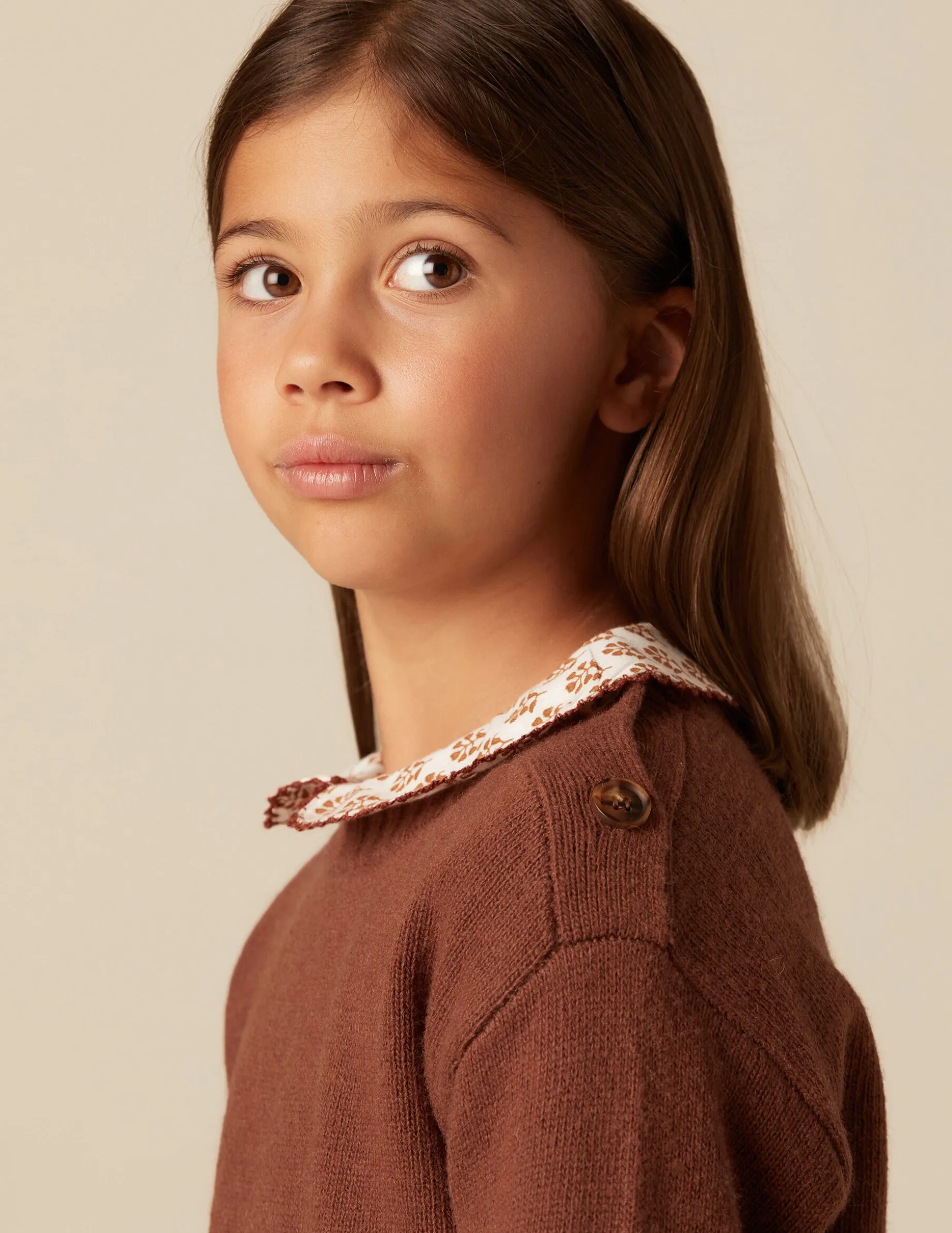 Shop NÍCOLI JERSEY PUNTO BOTONES MARRON Marrones