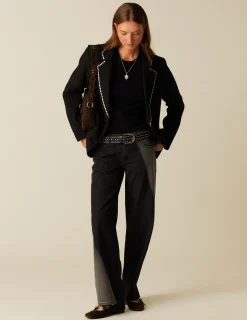 Shop NÍCOLI PANTALÓN BICOLOR ANTRACITA Y GRIS Azulvaquero