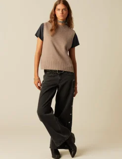 Outlet NÍCOLI PANTALÓN BOTONES LATERALES ANTRACITA Grisesantracitas