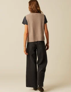 Outlet NÍCOLI PANTALÓN BOTONES LATERALES ANTRACITA Grisesantracitas