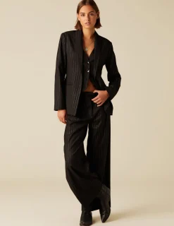 Discount NÍCOLI PANTALÓN DOBLE RAYA BRILO Negros