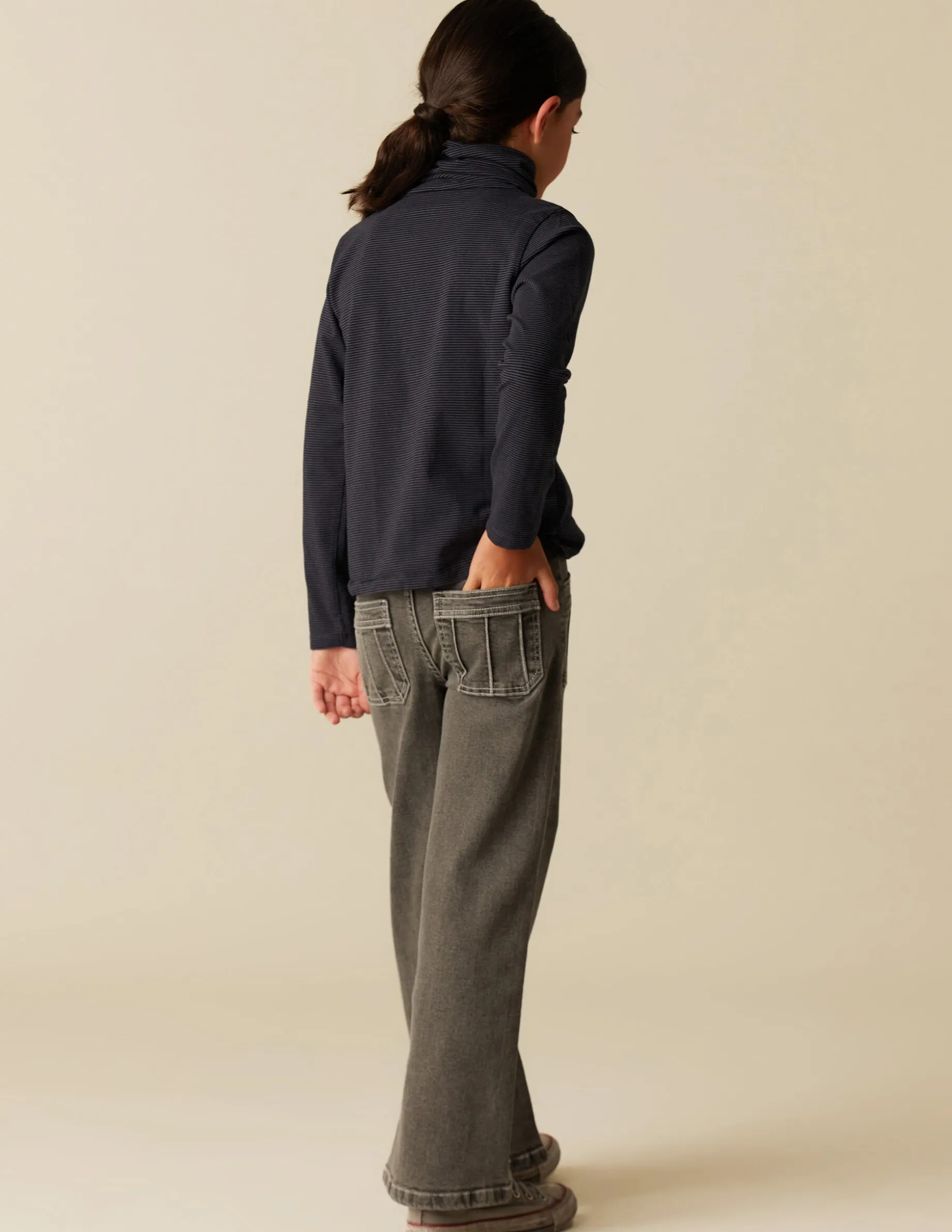 New NÍCOLI PANTALÓN GRIS BOLSILLOS COSTURAS Grises