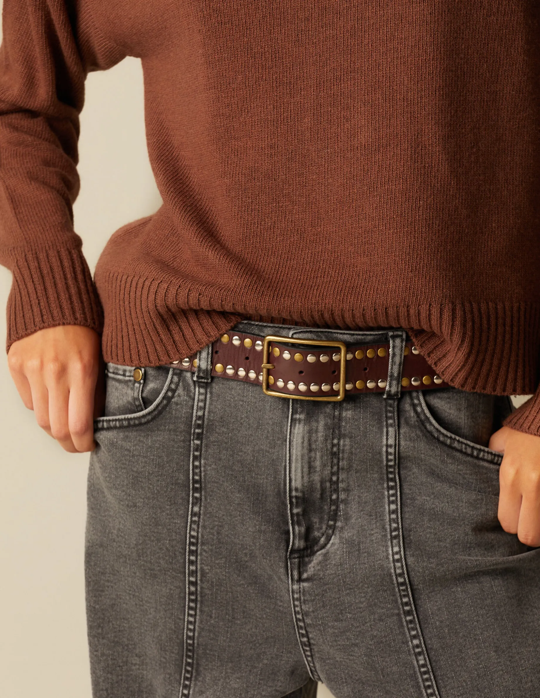 Outlet NÍCOLI PANTALÓN GRIS DOBLE PESPUNTES Grises